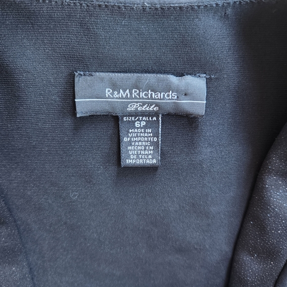 R & M Richards NWT Black Cropped Jacket/Coverlet/Shrug with Sparkle Trim 6P - Picture 8 of 11